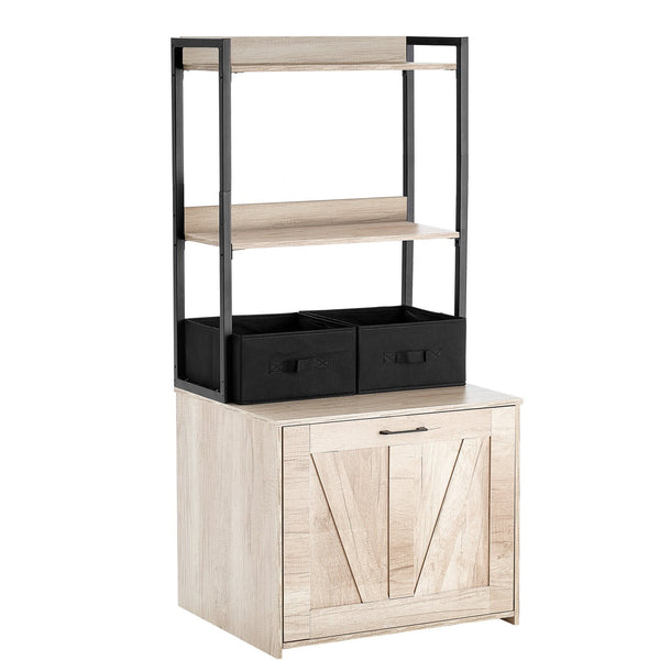 Cat Litter Box Enclosure Hidden Furniture Storage Shelves