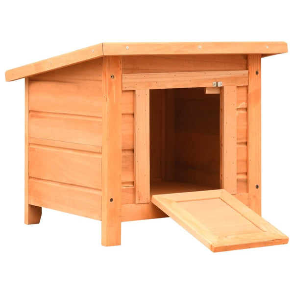 Cat House Brown and Green Solid Pine/Fir Wood