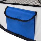 Dog Playpen Blue and Cream Polyester Steel