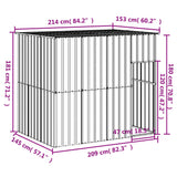 Dog House with Roof Anthracite 84.3"x60.2"x71.3" Galvanized Steel