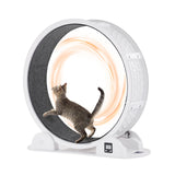 VEVOR Cat Exercise Wheel with Pedometer 40.8 in Cat Running Wheel with Brake & Carpeted Runway Quiet Cat Treadmill for Indoor Cats Under 30lbs Cat Exerciser for Pets Health & Fitness White