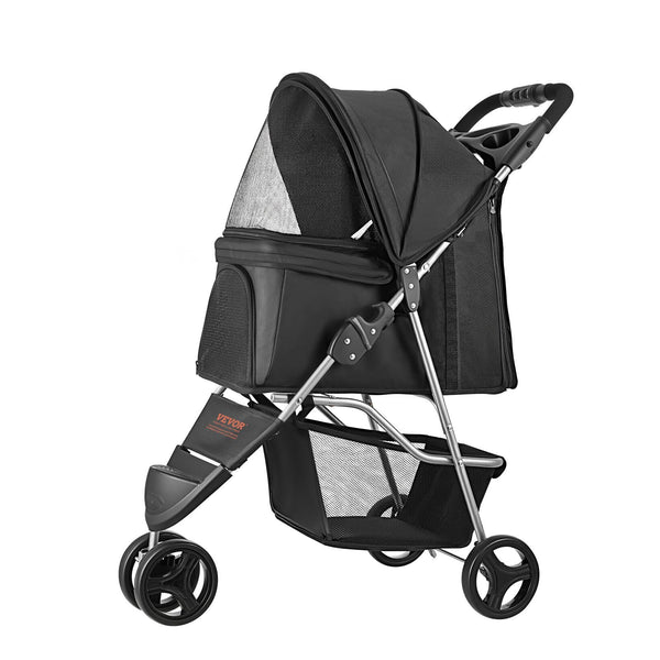 Pet Stroller – 3-Wheel Foldable, 35 lb Capacity