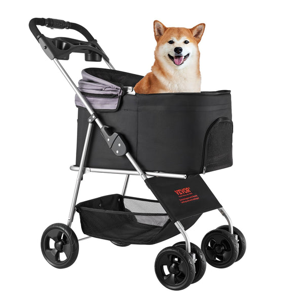 Pet Stroller – 4-Wheel Foldable, 35 lb Capacity