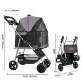 Pet Stroller – 4-Wheel Foldable, 35 lb Capacity