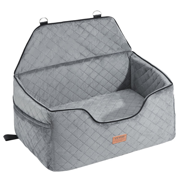 Dog Car Seat Booster Storage Pocket Pet Clip-On – Gray
