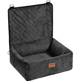 Dog Car Seat Booster Storage Pocket Clip-On Safety – Black