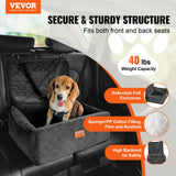 Dog Car Seat Booster Storage Pocket Clip-On Safety – Black
