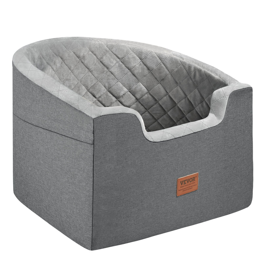 Dog Car Seat Waterproof Booster Storage Pocket Clip-On – Gray