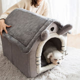 US Cat Bed Sleep House Warm Cave Dog Kennel Indoor Enclosed Tent Huts