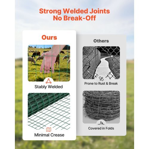 Farm Fence, 39 x 984 in, 2 x 4 in Mesh 2.1mm Galvanized Steel Wire