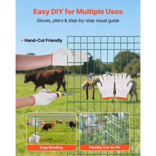 Farm Fence, 39 x 984 in, 2 x 4 in Mesh 2.1mm Galvanized Steel Wire