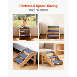 Wood Pet Stairs 3-Step Dog High Beds Sofa