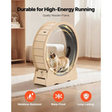 Cat Exercise Wheel, 48 in Wooden Cat Running Wheel for Indoor Cats up to 28 lbs, Cats Treadmill with Carpeted Runway & Locking Mechanism, Quiet Roller Kitten Sport Toys for Pets Fitness & Health