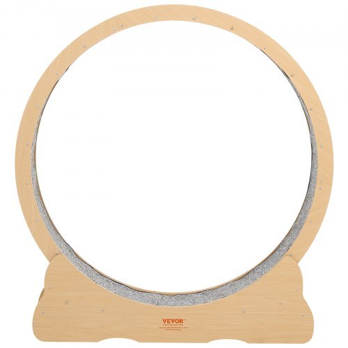 Cat Exercise Wheel, 48 in Wooden Cat Running Wheel for Indoor Cats up to 28 lbs, Cats Treadmill with Carpeted Runway & Locking Mechanism, Quiet Roller Kitten Sport Toys for Pets Fitness & Health