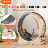 Wooden Cat Exercise Wheel, 43.3" Large Cat Treadmill Wheel for Indoor Cats, Cat Running Wheel with Detachable Carpet & Cat Teaser for Running/Walking/Training, Suitable for Most Cats Yellow