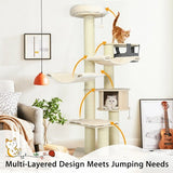 77.5-Inch Cat Tree Condo Multi-Level Kitten Activity Tower