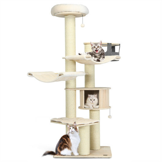 77.5-Inch Cat Tree Condo Multi-Level Kitten Activity Tower