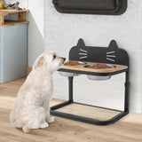 Elevated Pet Feeder with 2 Stainless Steel Bowls for Cats