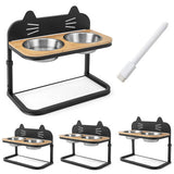 Elevated Pet Feeder with 2 Stainless Steel Bowls for Cats