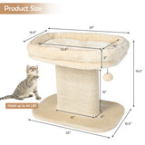 Modern Cat Tree Tower with Plush Perch and Sisal Scratching Plate