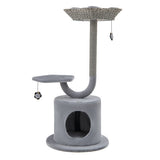 42 Inch Tall Cat Tower with Curved Metal Supporting Frame