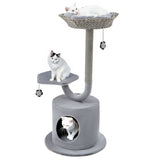 42 Inch Tall Cat Tower with Curved Metal Supporting Frame