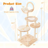 4-In-1 Large Wooden Cat Tower with Space Capsule Nest
