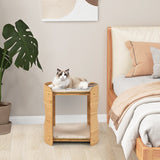 2-Tier Cute Small Cat Tree for Indoor Cats with Natural