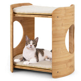 2-Tier Cute Small Cat Tree for Indoor Cats with Natural