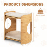 2-Tier Cute Small Cat Tree for Indoor Cats with Natural