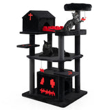 Gothic Cat Tree 49 Inch Tall Cat Tower 6-Tier Cat Activity