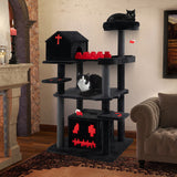 Gothic Cat Tree 49 Inch Tall Cat Tower 6-Tier Cat Activity