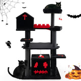 Gothic Cat Tree 49 Inch Tall Cat Tower 6-Tier Cat Activity