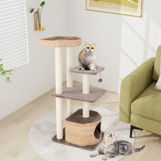 4-Layer Cat Tower with Scratching Posts Condo and Washable