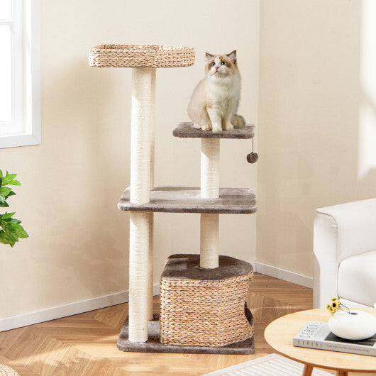 4-Layer Cat Tower with Scratching Posts Condo and Washable