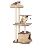 4-Layer Cat Tower with Scratching Posts Condo and Washable