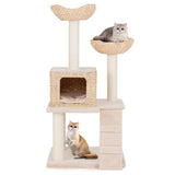 48 Inch Cattail Cat Tower with Sisal Scratching Posts Perch