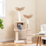 48 Inch Cattail Cat Tower with Sisal Scratching Posts Perch