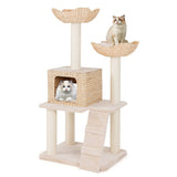 48 Inch Cattail Cat Tower with Sisal Scratching Posts Perch
