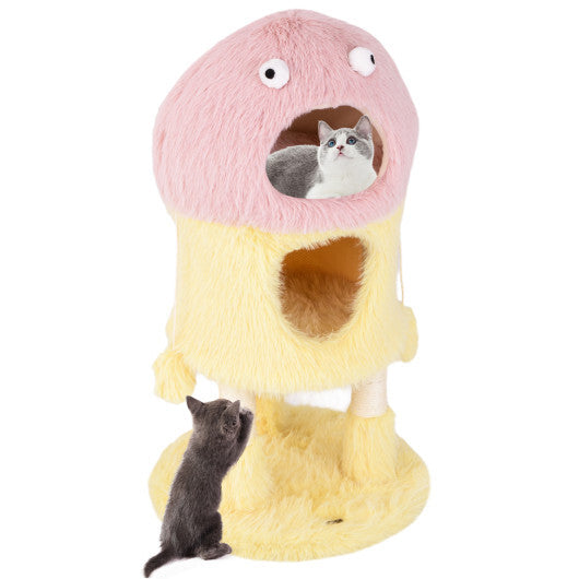 Cute Monster-Themed Cat Tower with 2 Private Condos and 3-Level