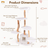 66 Inch Tall Solid Wood Cat Tree Modern Wooden Cat Tower