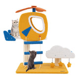 Indoor Small Aviation-Themed Cat Tree Cat Tower with Helicopter
