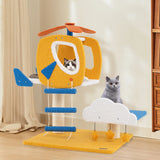 Indoor Small Aviation-Themed Cat Tree Cat Tower with Helicopter