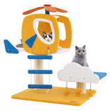 Indoor Small Aviation-Themed Cat Tree Cat Tower with Helicopter