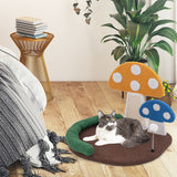 Mushroom Cat Bed Cat Claw Scratcher with Wide Bed and Sisal