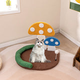 Mushroom Cat Bed Cat Claw Scratcher with Wide Bed and Sisal