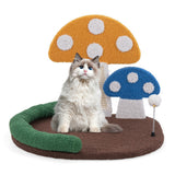 Mushroom Cat Bed Cat Claw Scratcher with Wide Bed and Sisal