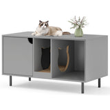 40 Inch Cat Litter Box Enclosure for 2 Cats Hidden Cat Washroom, Gray