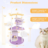 Large Cat Tower with Metal Frame and Jumping Platforms