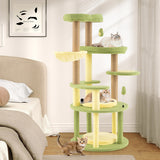 Multi-Level Cat Tree Avocado Theme Cat Tower with Wide Perch